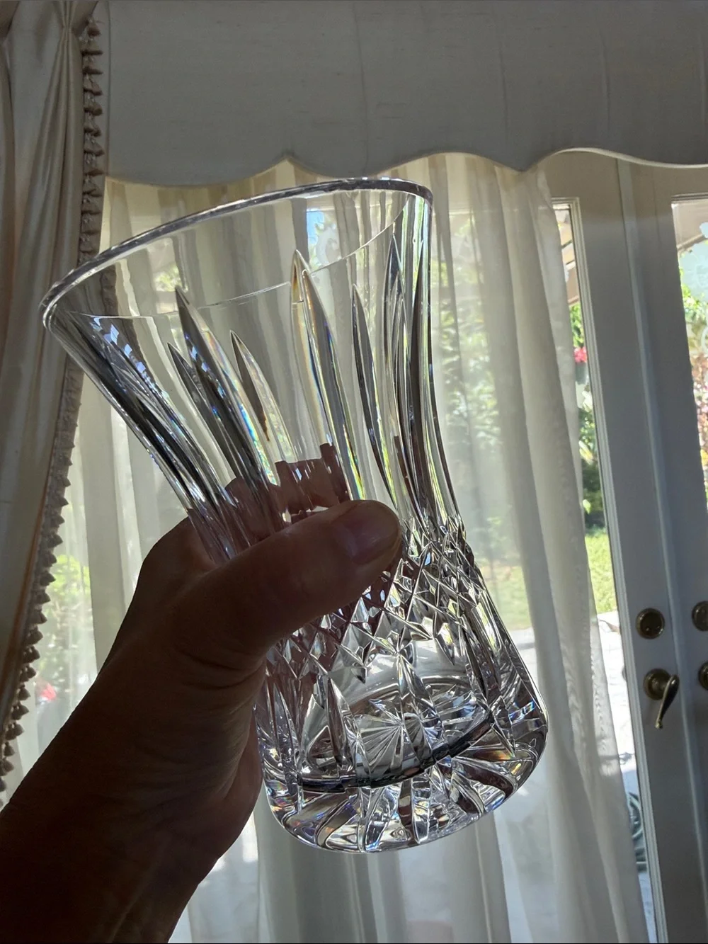 Vintage Waterford Crystal diamond cut Vase